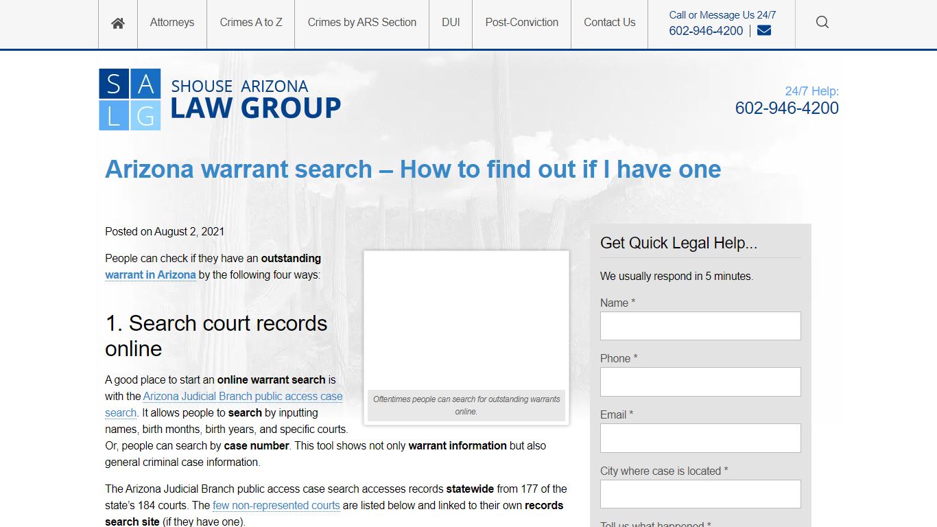 Arizona warrant search - How to find out if I have one - Shouse Law Group